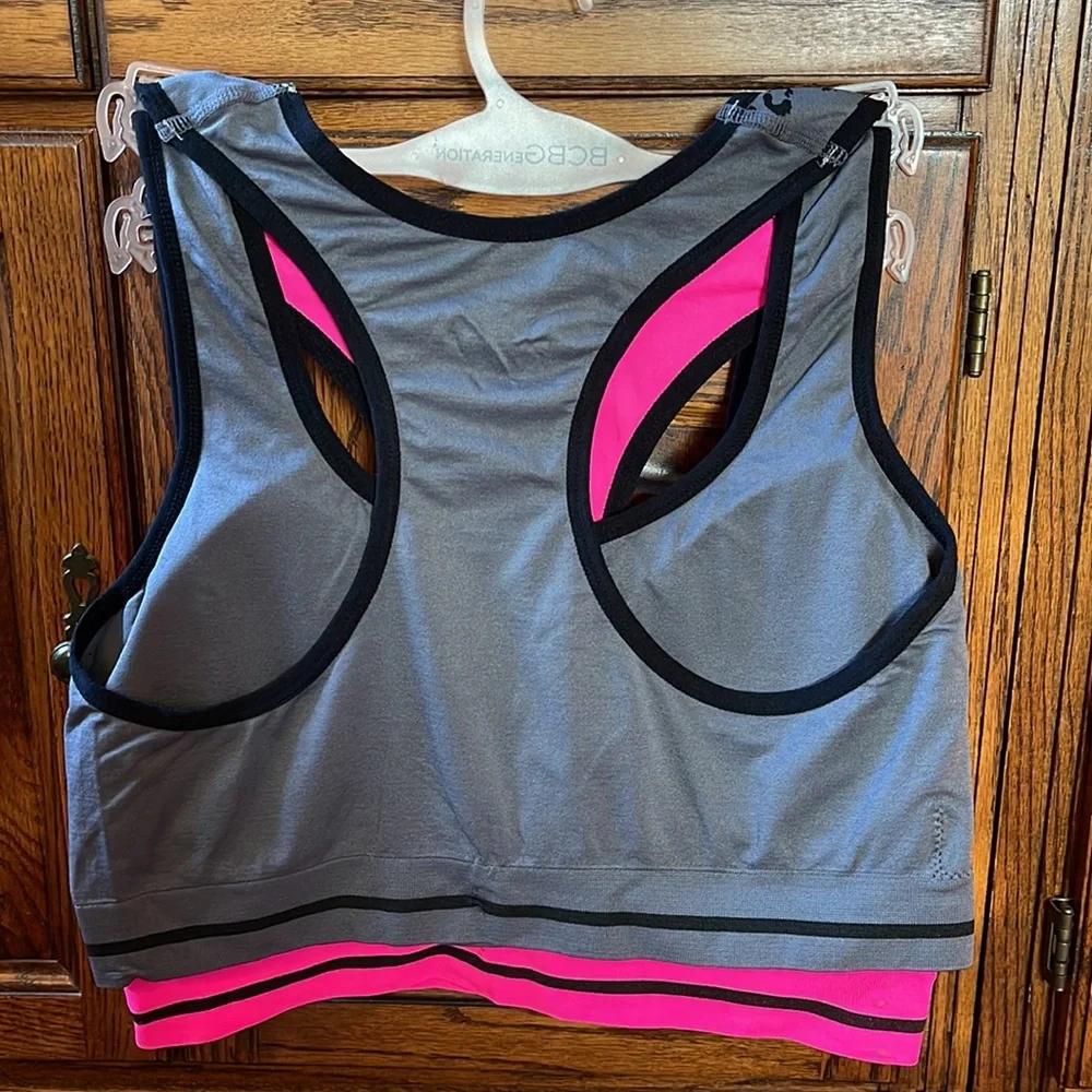 ‼️NWT BCBG 2 BRA PINK/GRAY COMFORT BRA SET - Picture 4 of 6